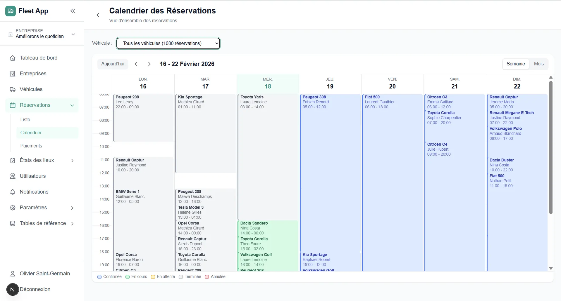 Booking calendar